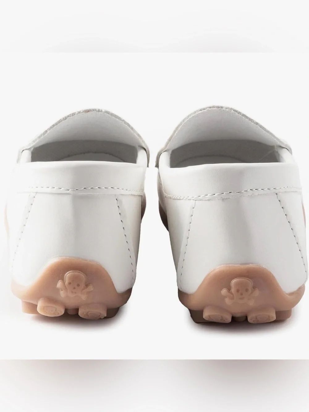 Kids White Slip-On Loafer with Tan Sole nwot